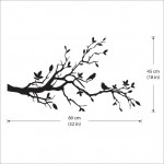 Birds on Cherry Blossom Branch Vinyl Wall Art Decal