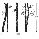 สติกเกอร์ติดผนัง Birch Tree Forest with Birds Wall Sticker