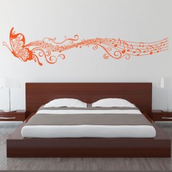 Butterfly Music Note Vinyl Wall Art Decal (WD-0105)