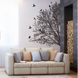 Tree Branch With Birds 2 Vinyl Wall Art Decal (WD-0114)