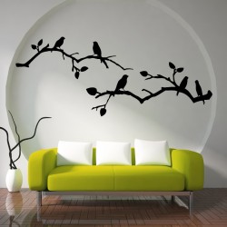 Cherry Blossom wiith Birds Vinyl Wall Art Decal (WD-0122)