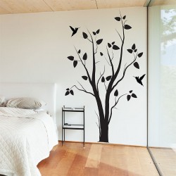 สติกเกอร์ติดผนัง Tree With Birds Wall Sticker (WD-0127)