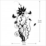 Swirl Tree with Butterfly Vinyl Wall Art Decal