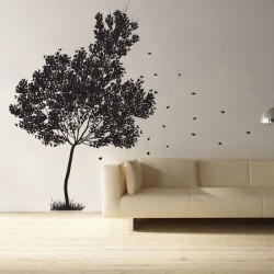 สติกเกอร์ติดผนัง ภาพ Falling Leaves Tree  Wall Sticker (WD-0132)