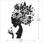 Blume Lady Wandaufkleber Wandtattoo 