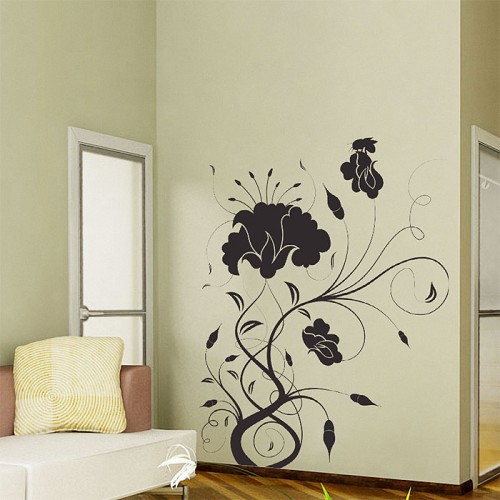 Flower Swirl Vinyl Wall Art Decal