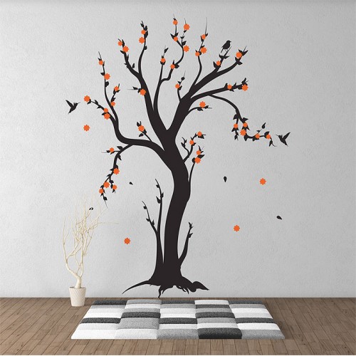 สติกเกอร์ติดผนัง Tree Blossoms with Birds Wall Sticker