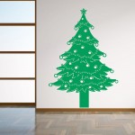 สติกเกอร์ติดผนัง ภาพ Christmas Tree Lights Wall Sticker 