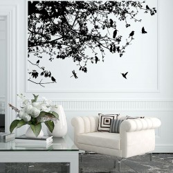 Tree Branch With Birds Vinyl Wall Art Decal (WD-0158)