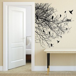 Tree Branch With Birds Vinyl Wall Art Decal (WD-0161)