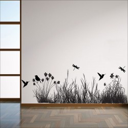 Grass with Animals Vinyl Wall Art Decal (WD-0165)