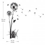 สติกเกอร์ติดผนัง Dandelions Floral Wall Sticker 