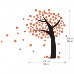 สติกเกอร์ติดผนัง Orange Flower Tree Wall Sticker 