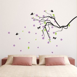 Blossom Branch with Butterflies Vinyl Wall Art Decal (WD-0180)