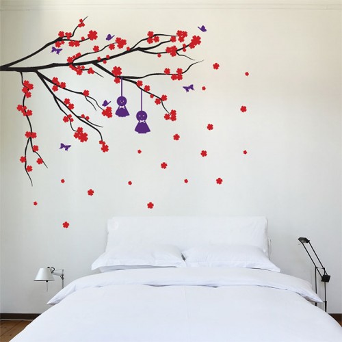 Cherry Blossom Branch Vinyl Wall Art Decal