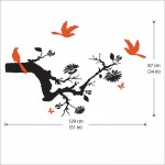 Die Branche mit Vögel Wandaufkleber Wandtattoo