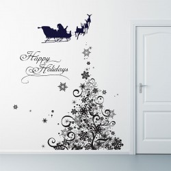 Snowflake Tree Vinyl Wall Art Decal (WD-0216)