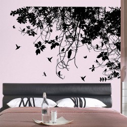 Tree Branch with Birds Vinyl Wall Art Decal (WD-0222)