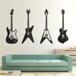 4 Guitare Wandaufkleber Wandtattoo