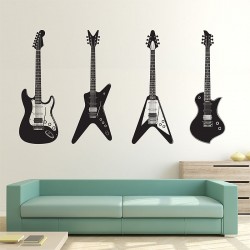 Four Guitars  Vinyl Wall Art Decal (WD-0225)