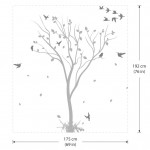 สติกเกอร์ติดผนัง Tree With Birds Vinyl Wall Sticker 