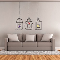 สติกเกอร์ติดผนัง Bird Cages Wall Sticker (WD-0269)