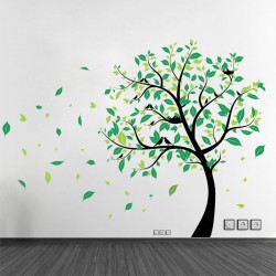 สติกเกอร์ติดผนัง Large Tree with Birds Wall Sticker (WD-0272)