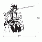 สติกเกอร์ติดผนัง Kenpachi Zaraki from Bleach Wall Decal