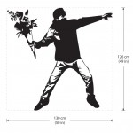 สติกเกอร์ติดผนัง Banksy Flower Thrower Graffiti Wall Sticker 