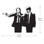 สติกเกอร์ติดผนัง Jules and Vincent Duo Guns - Pulp Fiction Stencil Wall Art 