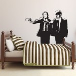 สติกเกอร์ติดผนัง Jules and Vincent Duo Guns - Pulp Fiction Stencil Wall Art 