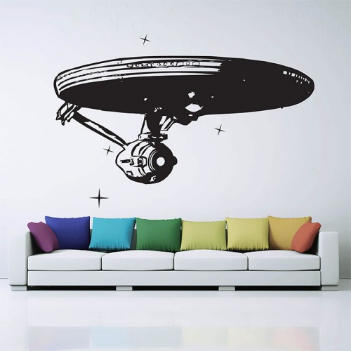 สติกเกอร์ติดผนัง สตาร์เทร็ค  Star Trek Enterprise Spaceship Wall Sticker