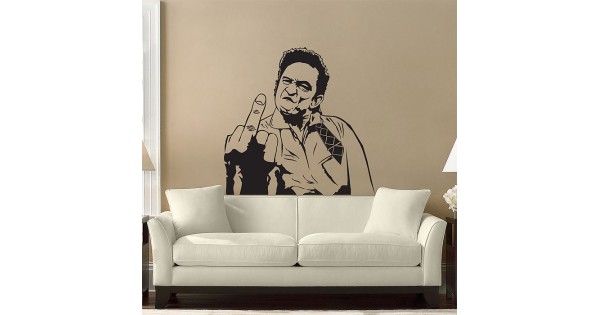 Johnny Cash 's Middle Finger Vinyl Wall Art Decal