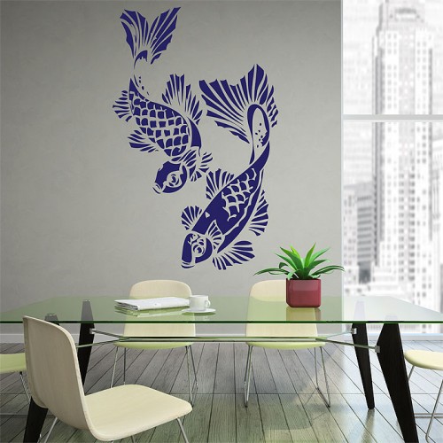 สติกเกอร์ติดผนัง Angle The Koi Fish Wall Sticker