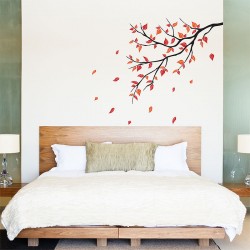 Autumn Leaf Fall Tree Branch Vinyl Wall Art Decal (WD-0372)