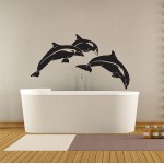 สติกเกอร์ติดผนัง ภาพโลมา Dolphin Fish Wall Sticker