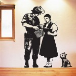 Banksy Graffiti Dorothy Polizei Suche   Wandaufkleber Wandtattoo