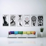 The Avengers Vinyl Wall Art Decal  Hulk , Hawkeye , Thor , Captain America , Iron Man