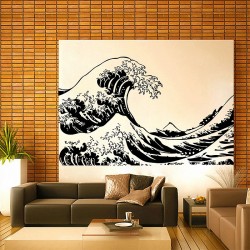 สติกเกอร์ติดผนัง Fuji The Great Wave at Kanagawa Wall Sticker (WD-0435)