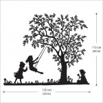 สติกเกอร์ติดผนัง girl on the swing Wall Sticker