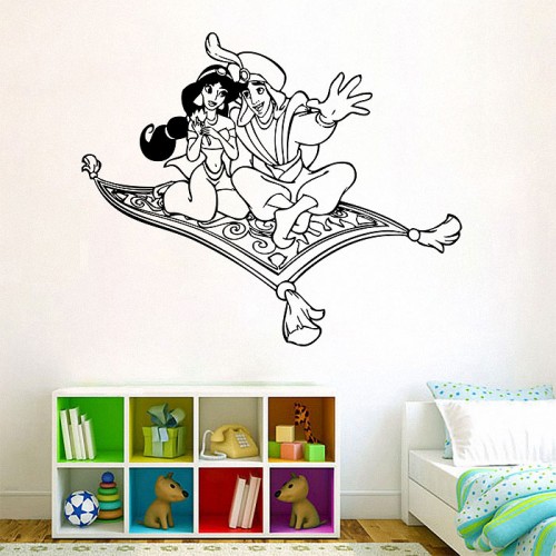 Aladdin and Princess Jasmine Vinyl Wall Art Decal 