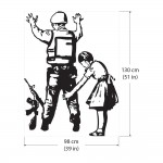 Banksy Girl Frisking Police  Wandaufkleber Wandtattoo