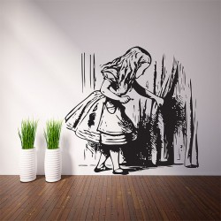 Alice finding tiny door Vinyl Wall Art Decal (WD-0534)