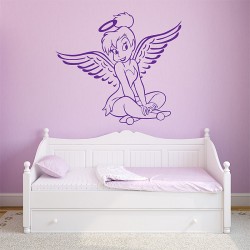 สติกเกอร์ติดผนัง นางฟ้า Tinker bell Angel Pink  Wall Sticker (WD-0575)