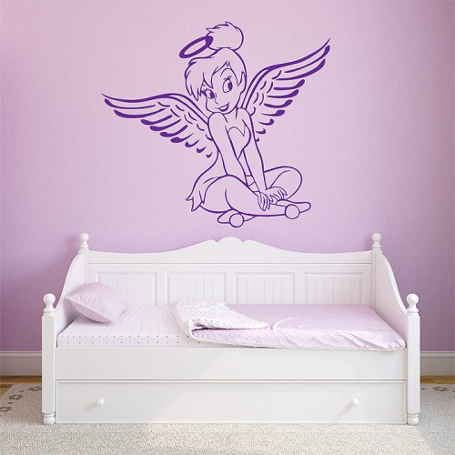 Tinker bell Angel Pink Vinyl Wall Art Decal 