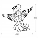 Tinker bell Angel Pink Vinyl Wall Art Decal 