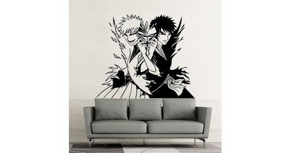 Wall Vinyl Sticker Decal Anime Manga Bleach Ichigo Kurosaki Dark Sword V059