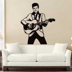 สติกเกอร์ติดผนัง Elvis Presley rock and roll / Wall Sticker (WD-0589)