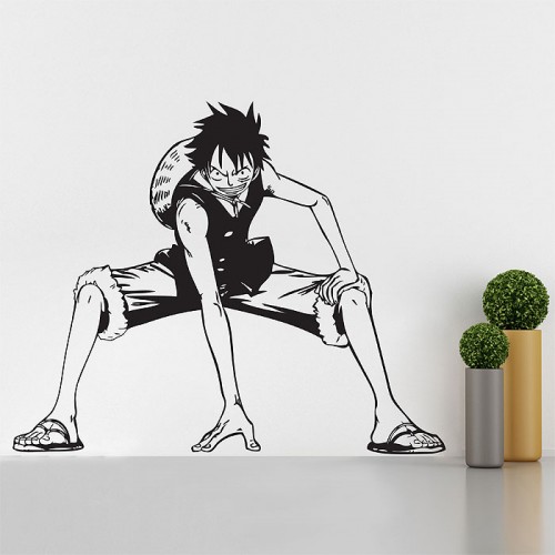 สติกเกอร์ติดผนัง Monkey D. Luffy Straw Hat Pirates One Piece / Wall Sticker