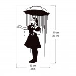 สติกเกอร์ติดผนัง Banksy Nola Girl with the Umbrella / Wall Sticker